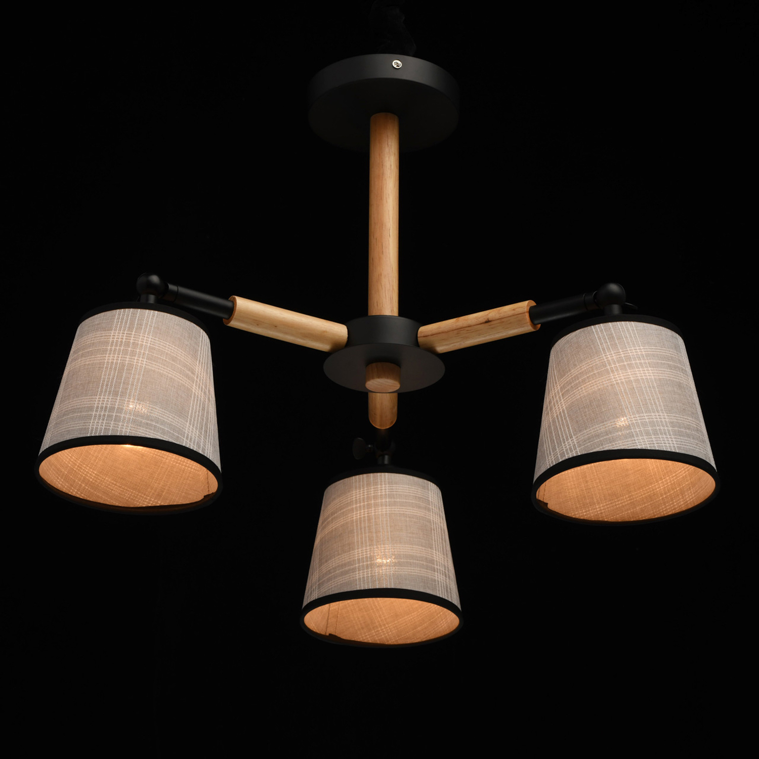 Люстра De City, E14, 3 лампы, 60 Вт, цвет черный/дерево