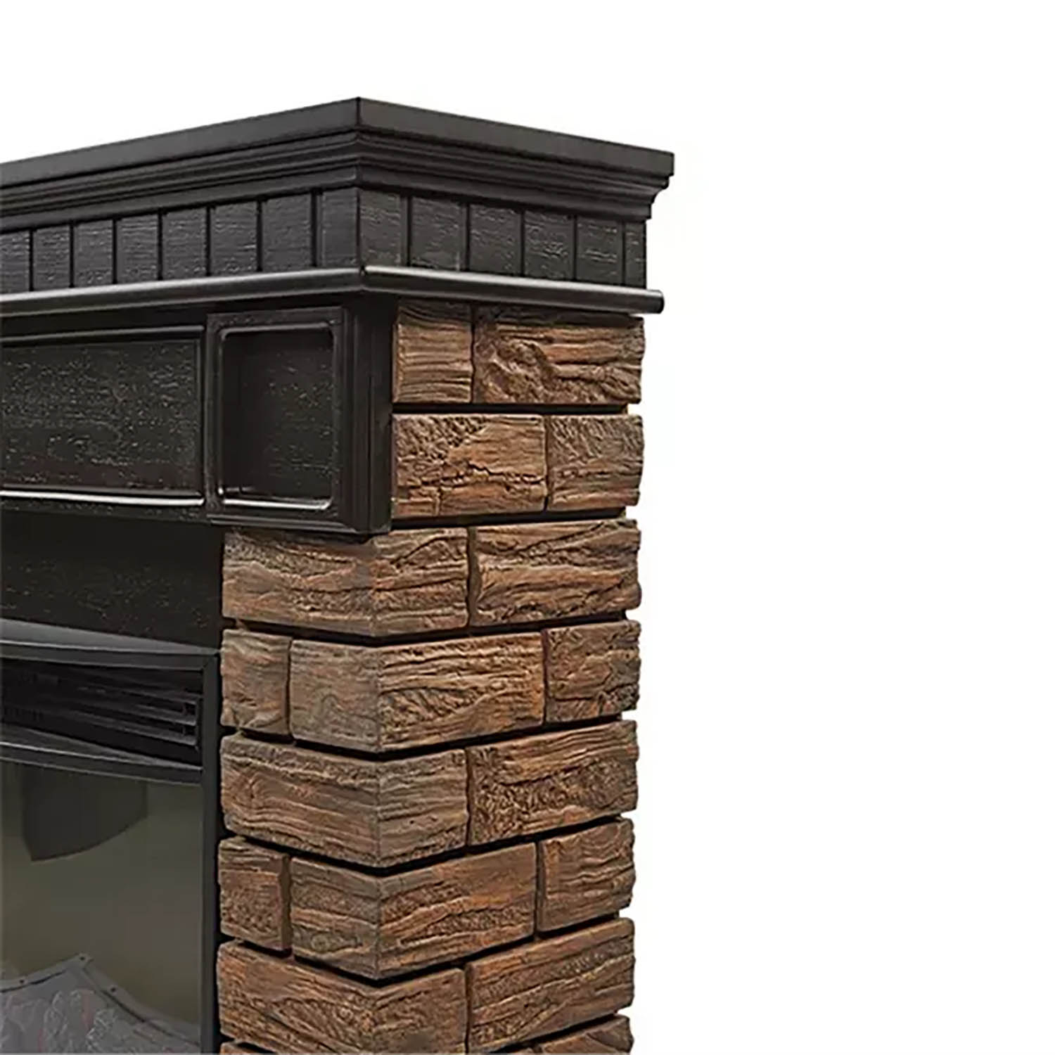 Каминокомплект (портал) Firelight Bricks Wood 25 камень темный + (очаг)Electrolux EFP/P-2520LS N*1