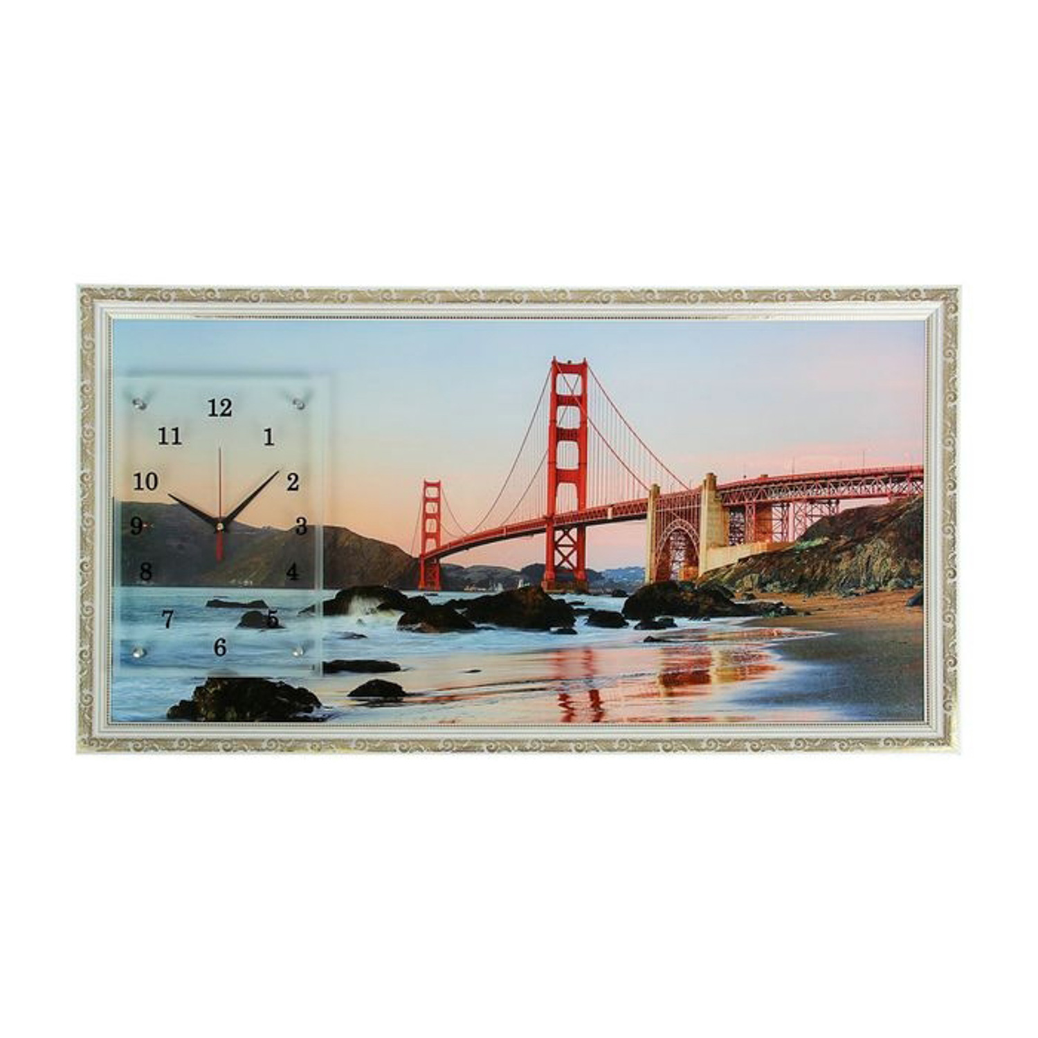 яяяЧасы-картина настенные прямоугольные "Золотые ворота", 50х100 см  микс 1541494 яяяЧасы-картина настенные прямоугольные "Золотые ворота", 50х100 см  микс 1541494