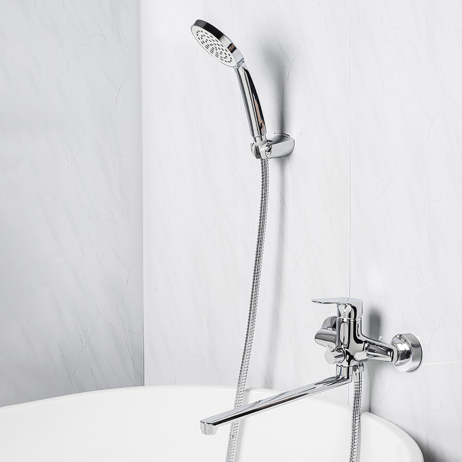 Смеситель д/ванны DEVIDA коллекция ARBO однорычажный, длинный излив DVS1023-12 *1/10