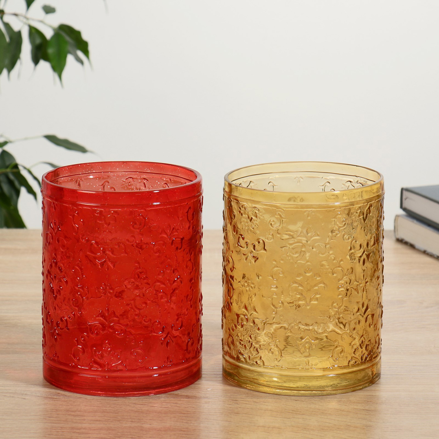 Ваза "Джеремми-2" d-11см, h-15см с орнаментом цветной микс   4333359