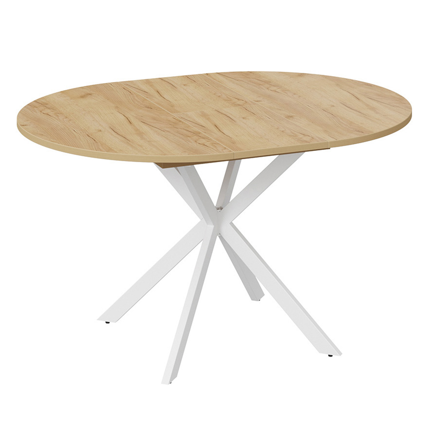 Стол обеденный круглый раздв.Мэдисон d1000(+315)мм h750мм Дуб крафт золотой/белый муар ТриЯ*1