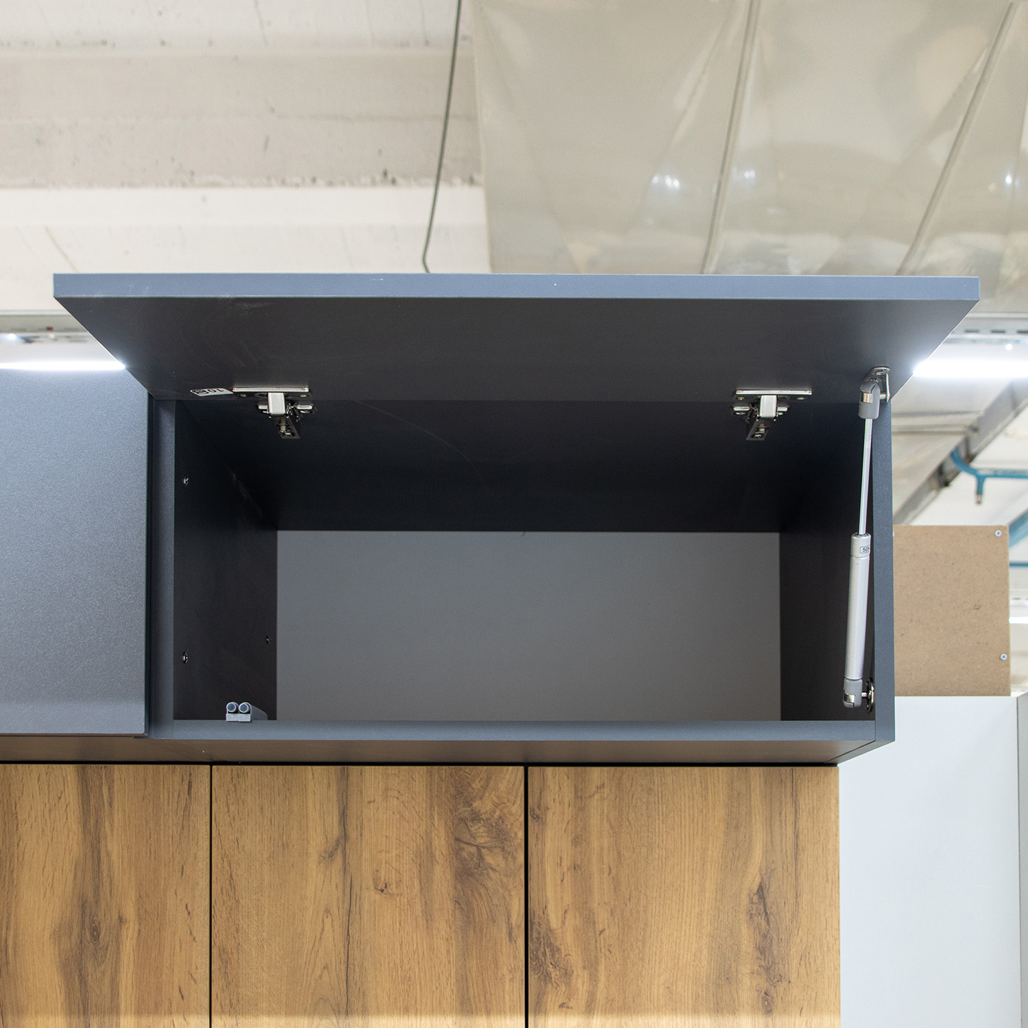 Шкаф навесной 600х300х550 мм BROZEX-WOOD Next, 3 ярус, графит / дуб вотан