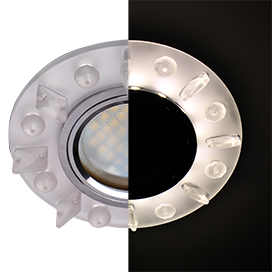Светильник встраиваемый MR16 LD 1661 GU5.3 Ecola Glass Стекло стразы с подсв SN16RNEFB *10/50