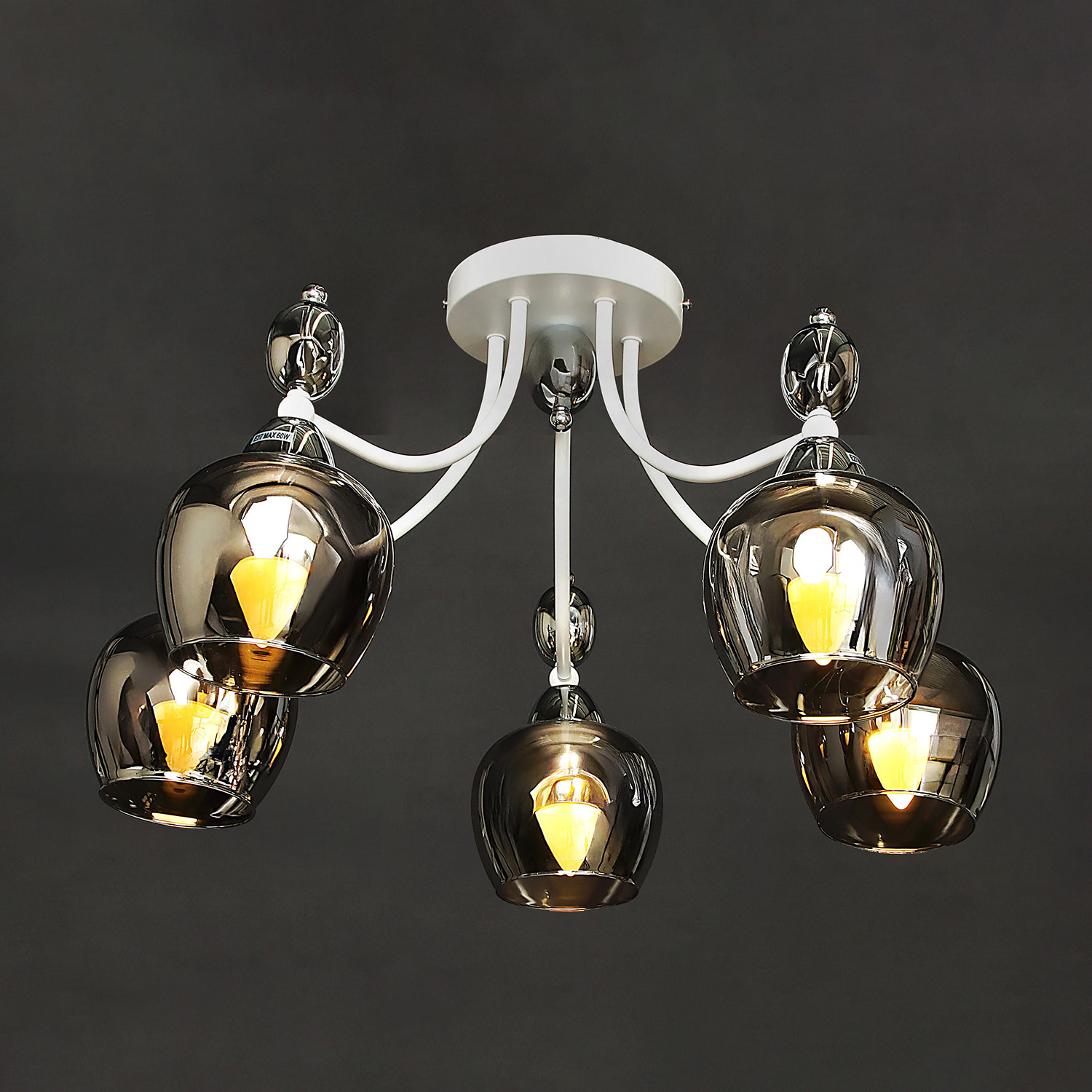 Люстра IL8258-5COU-79 WH CR Е27 60Вт   S=30м2  *1