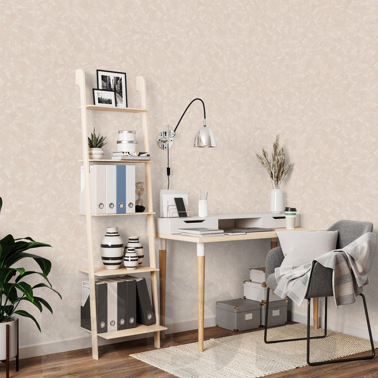 Обои флизелиновые Палитра Home Color HC31006-22, 1.06х10 м, бежевый