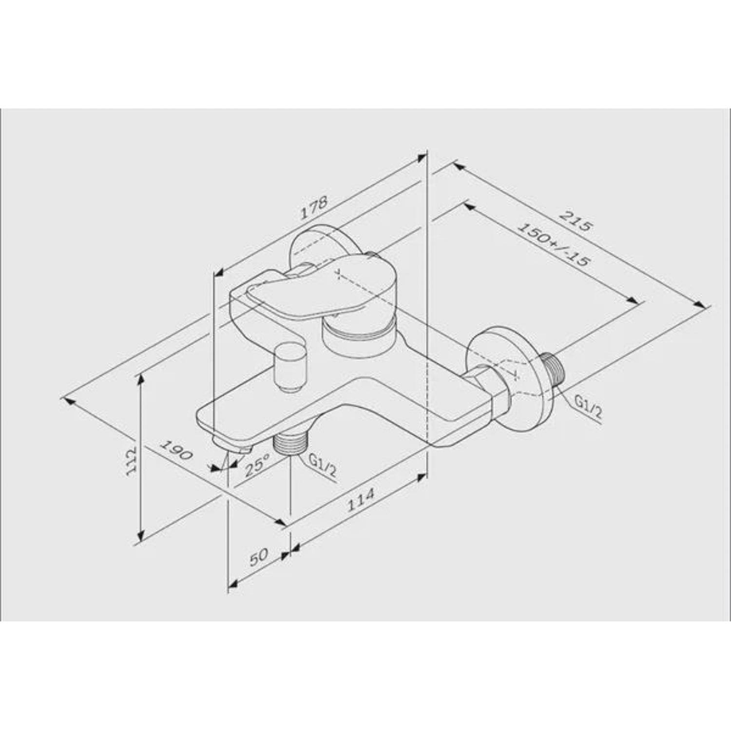 Смеситель д/ванны, X-Joy, ручной душ, F85A10000 AM.PM *1