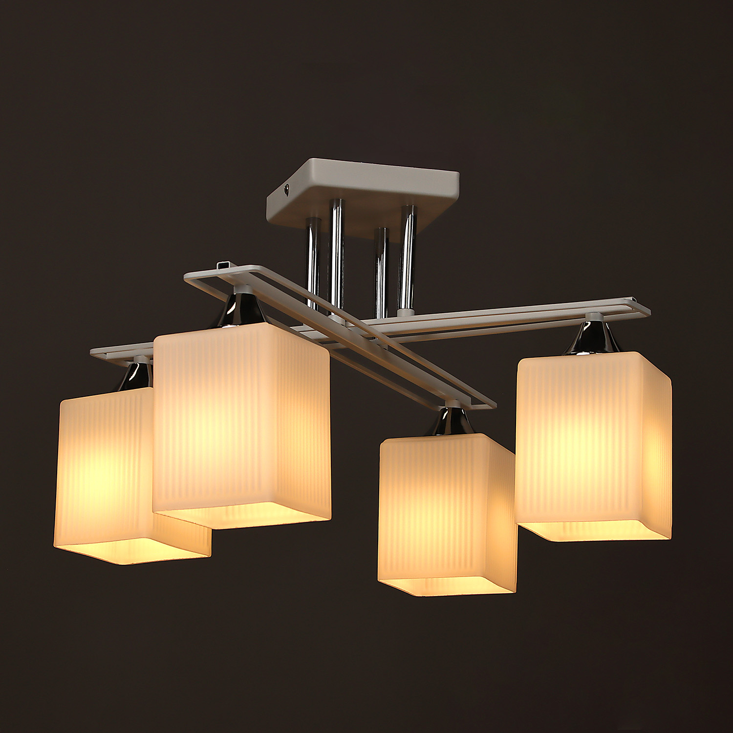 Люстра N6401/4 WT+CR  4*40W E27 220V (d-480; h-275)  VERNER LIGHTING *1