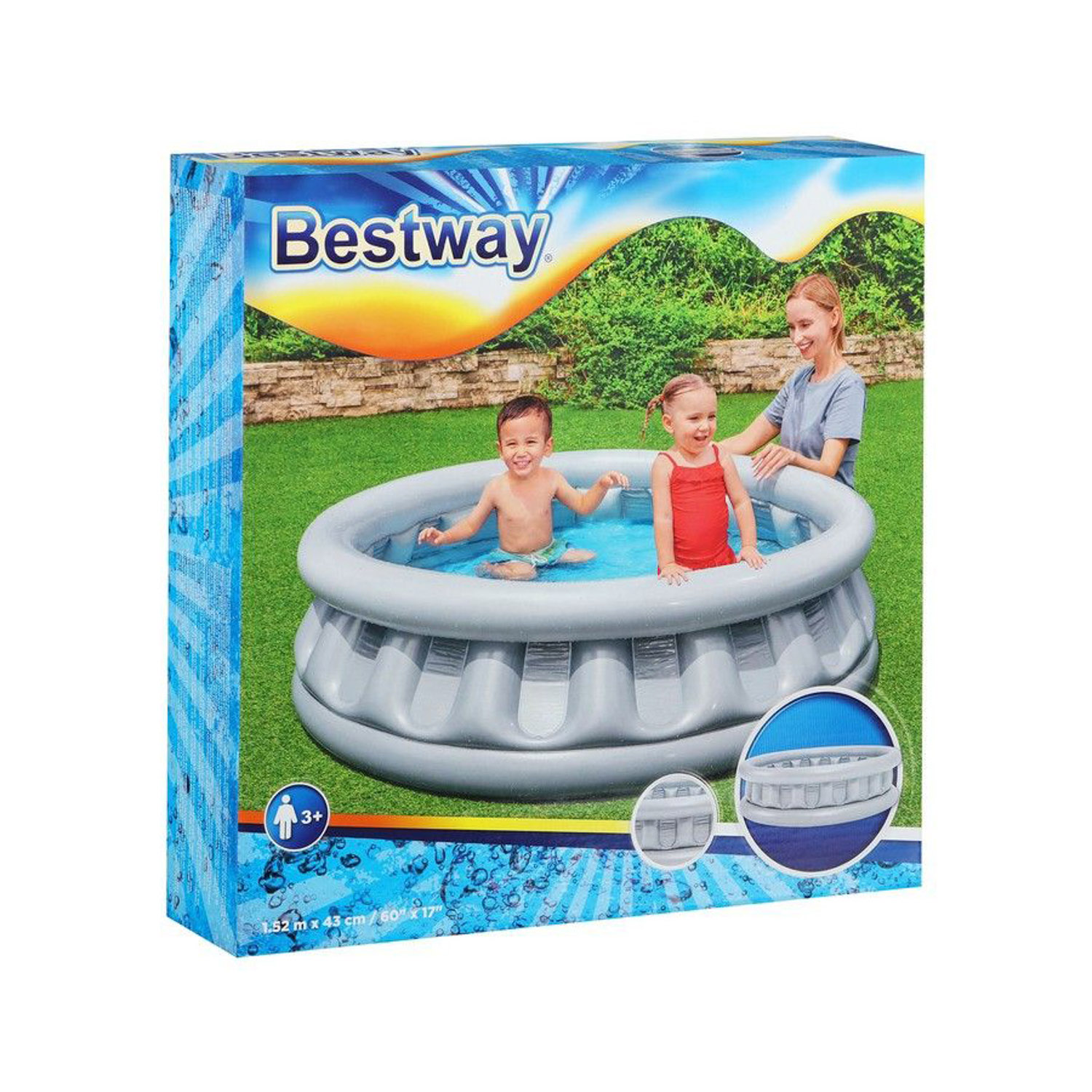Бассейн надувной детский BESTWAY Космический корабль, 152х152x43 см, 512 л