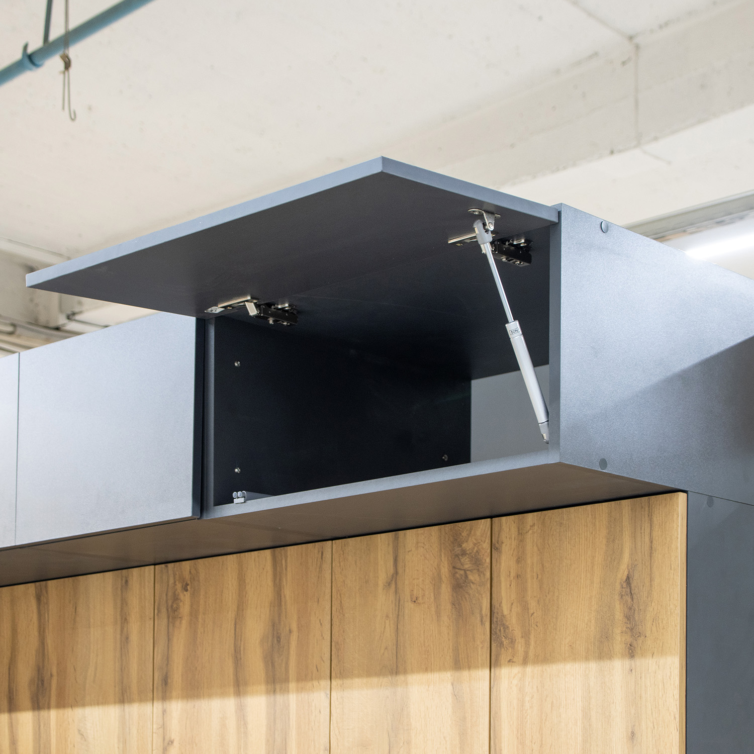 Шкаф навесной 600х300х550 мм BROZEX-WOOD Next, 3 ярус, графит / дуб вотан