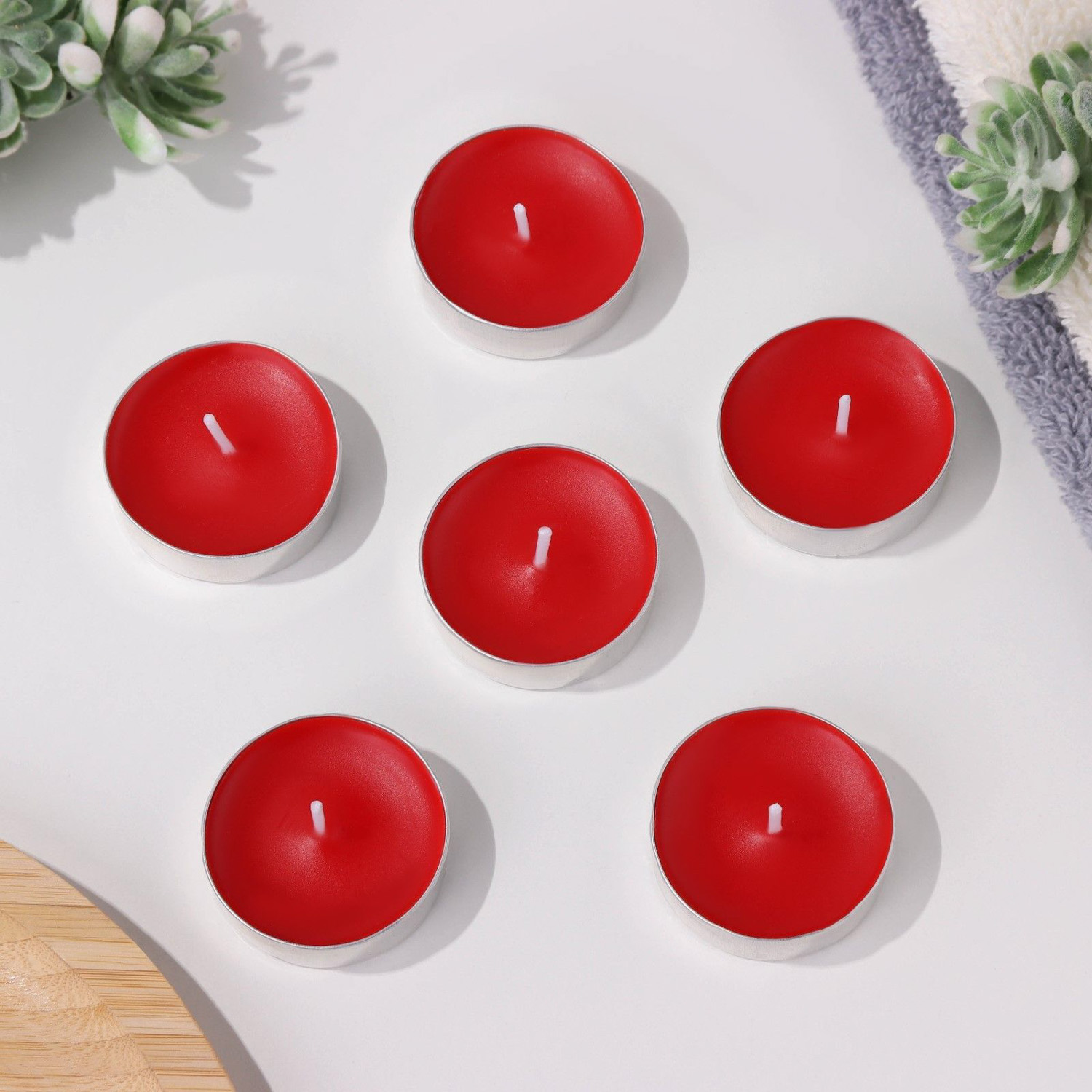 Набор чайных свечей ароматизированных "Цветущий сад" в подарочной коробке, 6 шт 4820508 Набор чайных свечей ароматизированных "Цветущий сад" в подарочной коробке, 6 шт 4820508