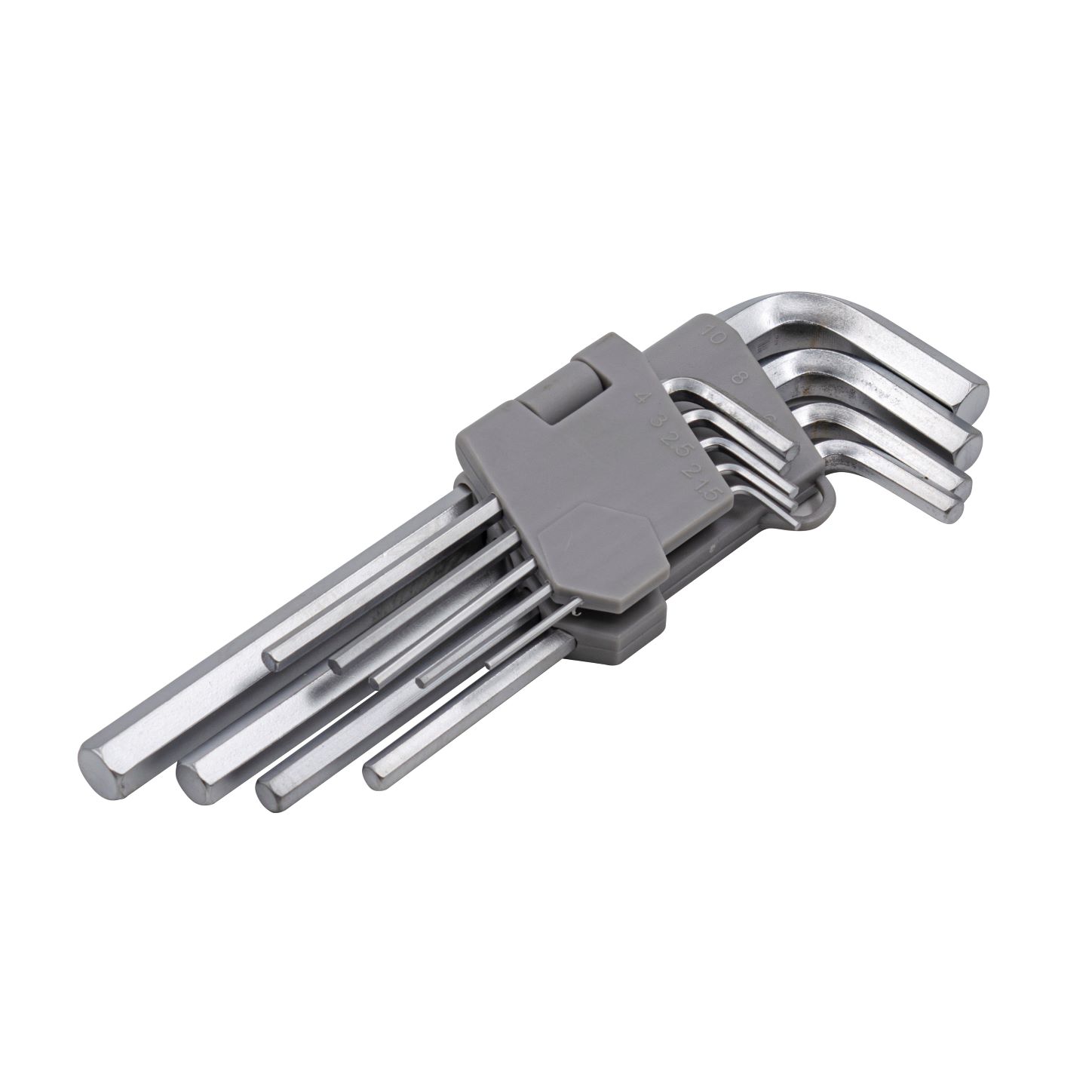 Набор ключей имбусовых 9 шт 1,5-10 мм удлиненные Cr-V сатин HEX.арт.43-2-109 Ремоколор *1/6/60