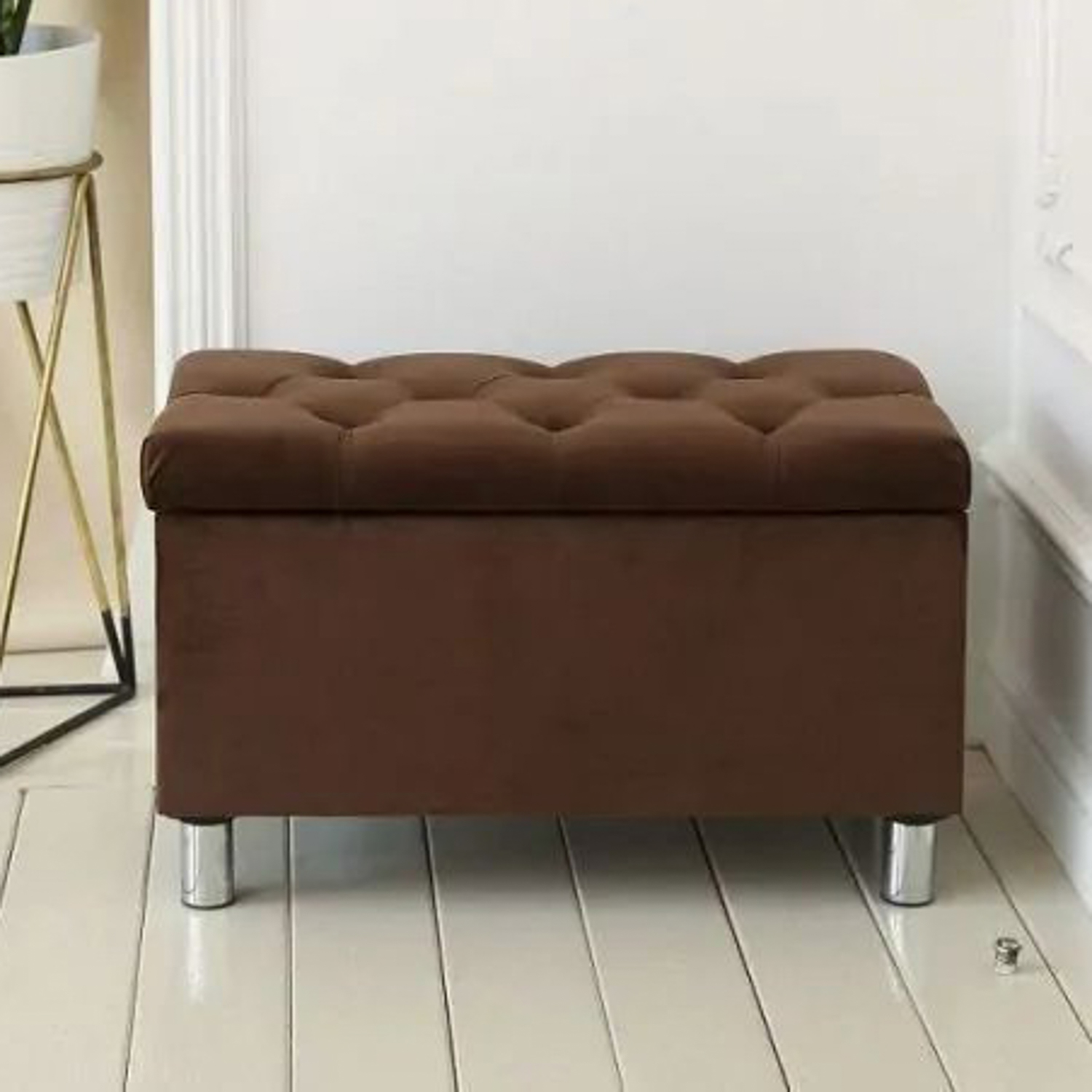 Банкетка FORPOST, 40х48х75 см, каретная стяжка, велюр конфетти корица, коричневый Банкетка FORPOST, 40х48х75 см, каретная стяжка, велюр конфетти корица, коричневый