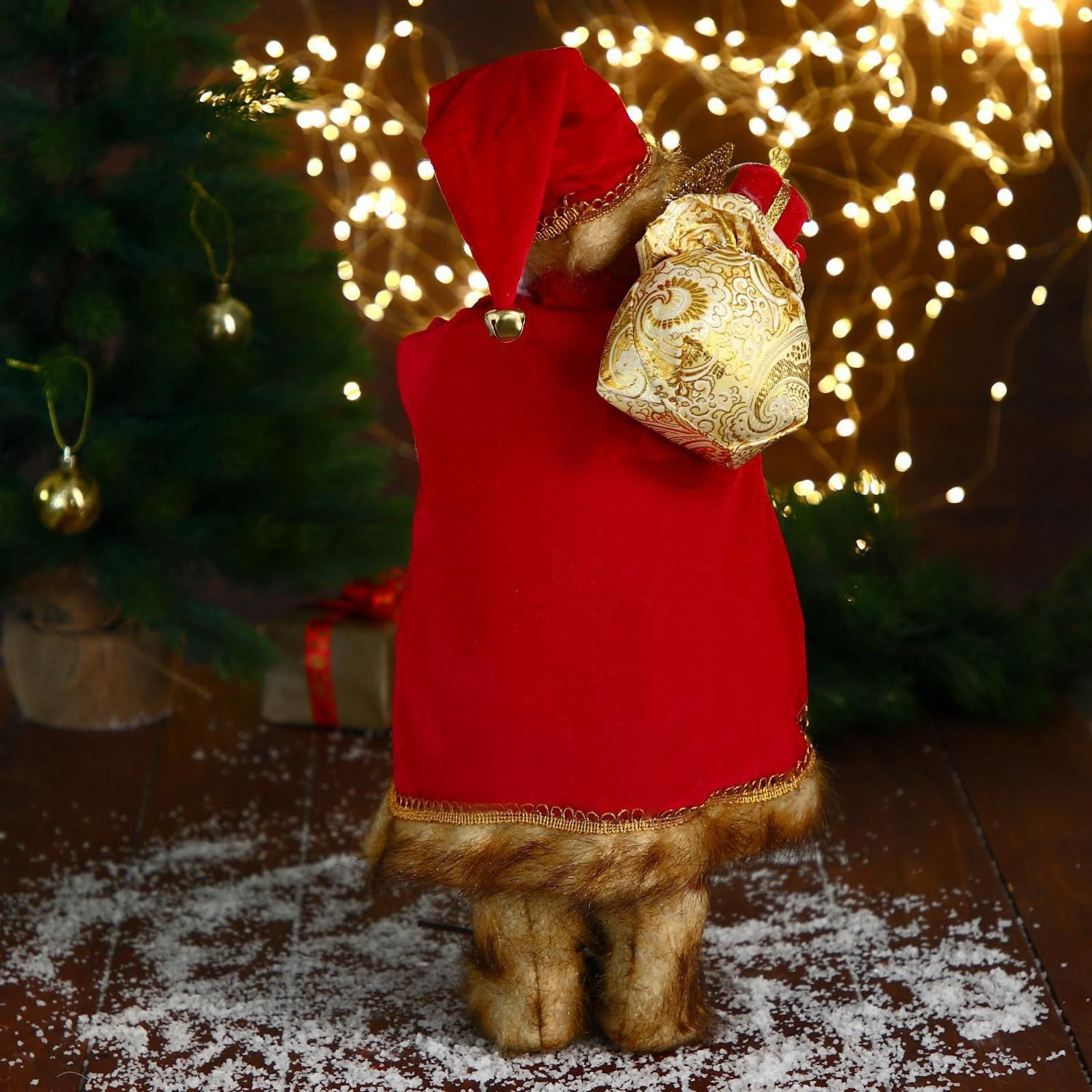 Дед Мороз "В золотом кафтане, с венком" 20х45 см 6938364