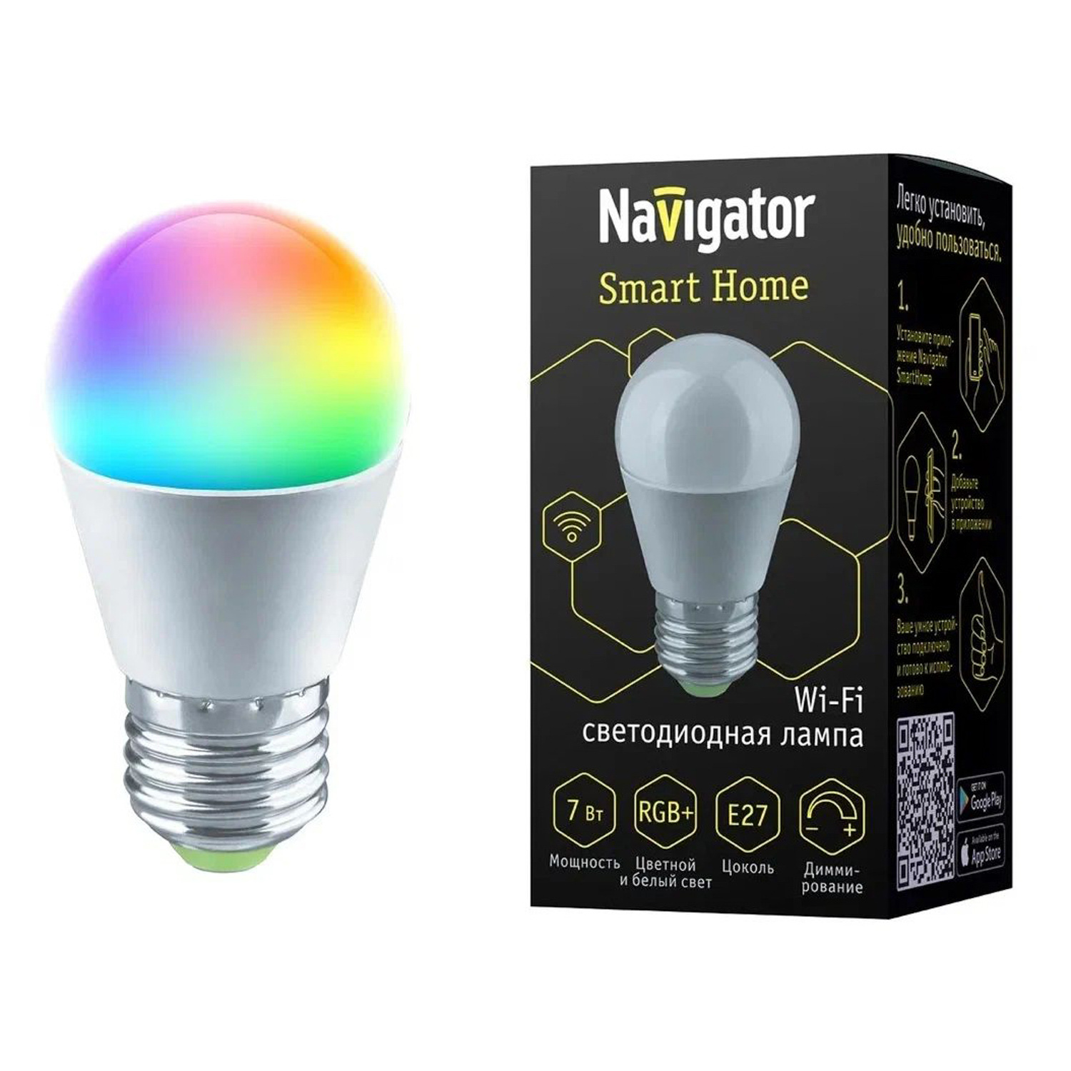 Лампа светодиодная SMARTHOME 7W Е27 шар, 2,7К. G45 Navigator 82423 *1/10 Лампа светодиодная SMARTHOME 7W Е27 шар, 2,7К. G45 Navigator 82423 *1/10
