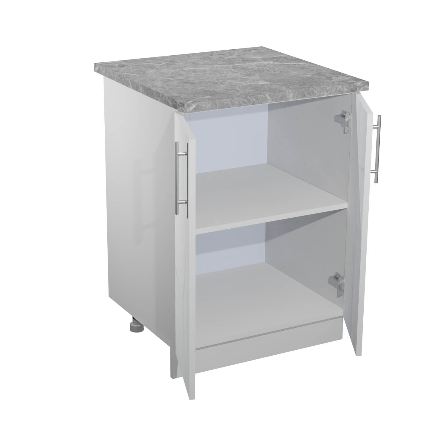 Шкаф напольный 600х850х600 мм BROZEX-WOOD Camellia, с двумя дверцами, серый / юта Шкаф напольный 600х850х600 мм BROZEX-WOOD Camellia, с двумя дверцами, серый / юта