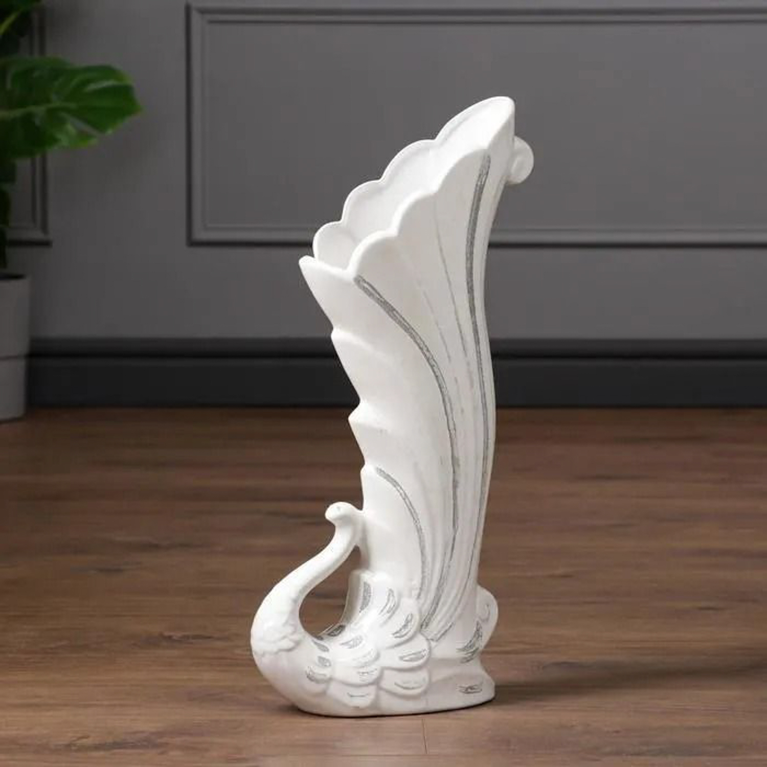 Ваза напольная "Жар-птица", белая, 50 см 1004264