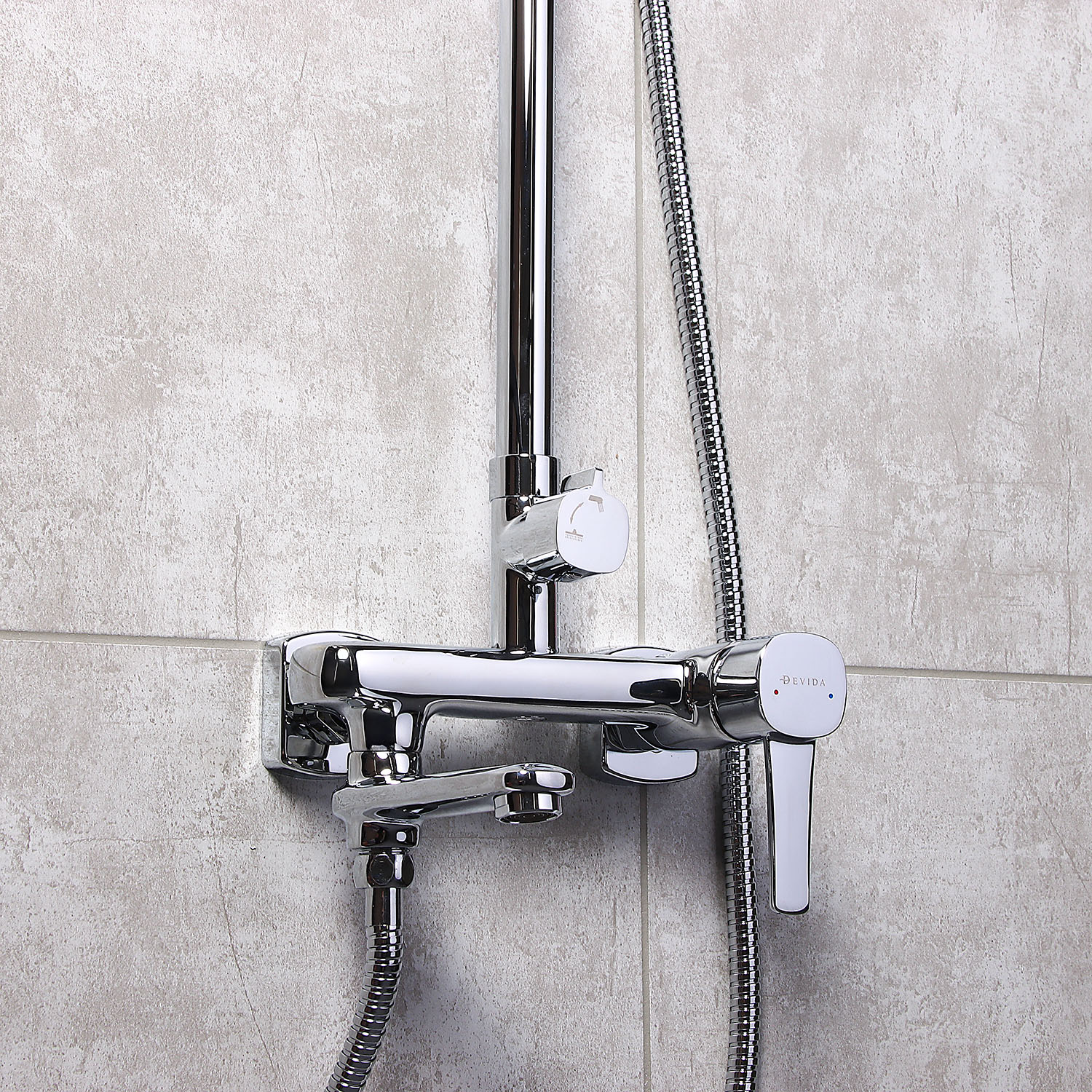 Смеситель д/ванны со стойкой для душа + ручной душ DEVIDA, коллекция MONTI DVS1827-24 *1