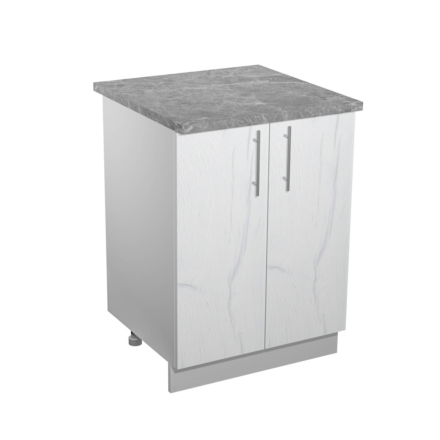 Шкаф напольный 600х850х600 мм BROZEX-WOOD Camellia, с двумя дверцами, серый / юта Шкаф напольный 600х850х600 мм BROZEX-WOOD Camellia, с двумя дверцами, серый / юта