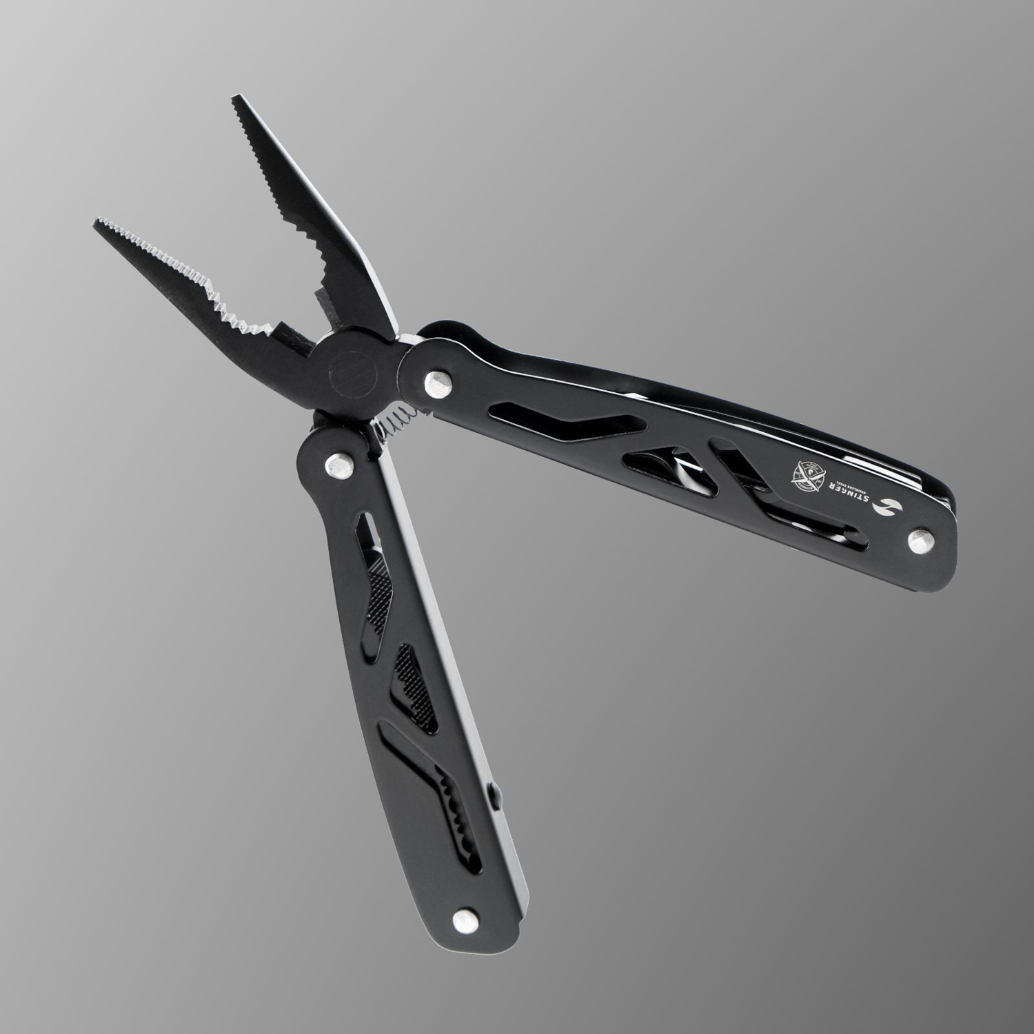 Мультитул Stinger 12в1, черный, нейлоновый чехол (9081083) *1/12