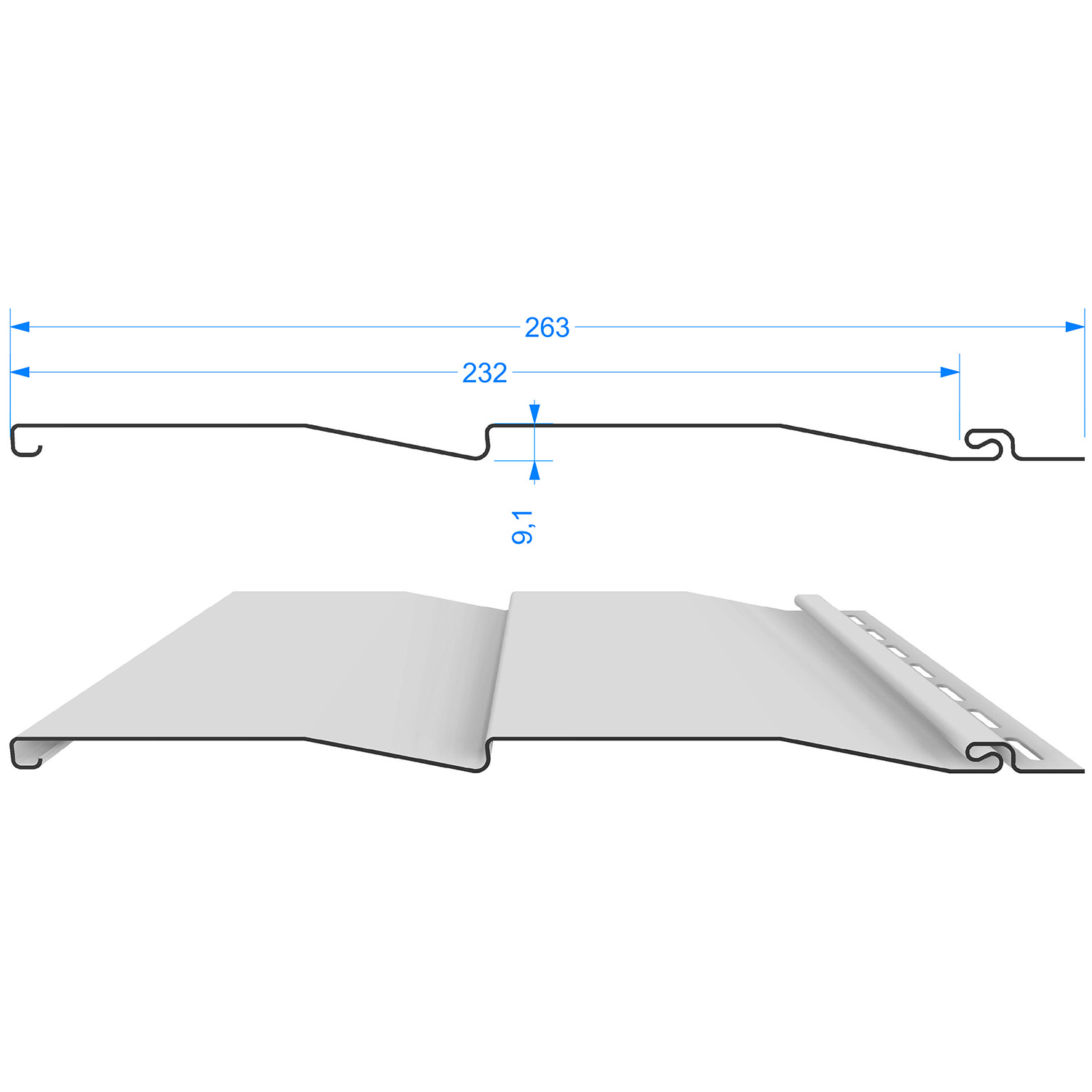 Сайдинг виниловый STANDARD Пломбир D4,5DL (3м*0,23м/0,69м2) Дёке
