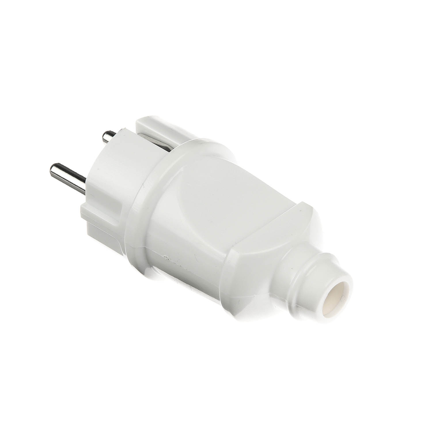 Вилка штепсельная  В16-101 белая евро (А0101) *10/25/250