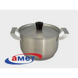 Кастрюля нерж. "АМЕТ" "Дачная" 4,0л  d20см, выс.12,5см, d дна 18,1см  Мет.кр. 1с818  (Аша)   *1/4 Кастрюля нерж. "АМЕТ" "Дачная" 4,0л  d20см, выс.12,5см, d дна 18,1см  Мет.кр. 1с818  (Аша)   *1/4