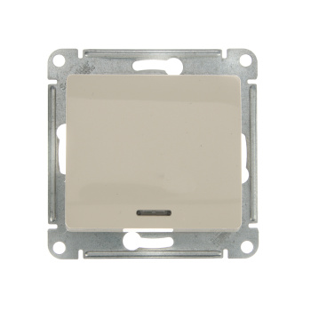 Механизм выключателя "Glossa" 1-кл. беж. с подсветкой GSL000213 *1/20
