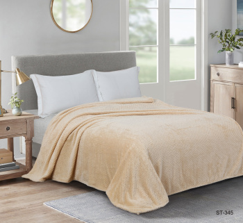 Плед 200*220см микрофибра жаккард ананас бежевый арт.345 NOVEL *1/8