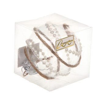 Новогодний шар "Волшебная нежность" 8 см, Бежевый