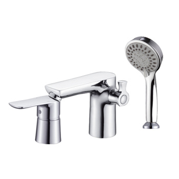 Смеситель для ванны Potato, короткий излив, врезной, 3-х позиционный, с лейкой