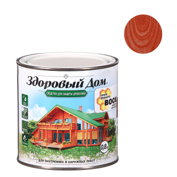 Средство для защиты древесины Здоровый дом, 0.8 л, махагон