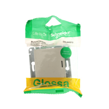 Механизм выключателя "Glossa" 1-кл. беж. с подсветкой GSL000213 *1/20