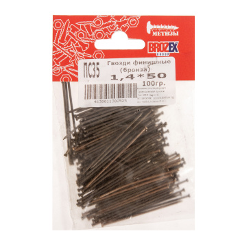 Гвозди финишные 1.4х50 мм BROZEX, 0.1 кг, бронза Гвозди финишные 1.4х50 мм BROZEX, 0.1 кг, бронза