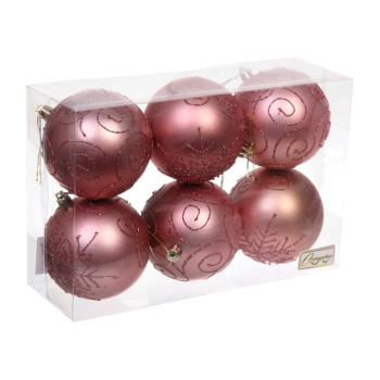 Набор шаров 8 см "Magic wish" (набор 6 шт), Розовое золото