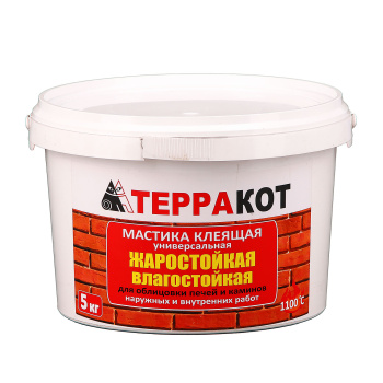 Мастика термовлагостойкая клеящая 5 кг Терракот, универсальная Мастика термовлагостойкая клеящая 5 кг Терракот, универсальная