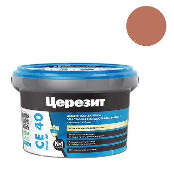 Затирка для швов Церезит CE 40, 2 кг, кирпич Затирка для швов Церезит CE 40, 2 кг, кирпич