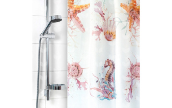 Штора для ванной V-line Морское дно, 180х180 см, полиэстер, с кольцами