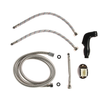 Смеситель для умывальника Potato P12292BL с гигиенической лейкой, черный матовый *1/10