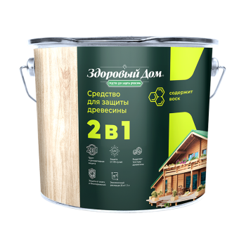 Защитно-декоративное покрытие для древесины 2 в1 Орегон 2,7 л Здоровый дом