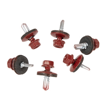 Саморез кровельный 5.5х19 мм BROZEX, RAL 3011, оцинкованная сталь