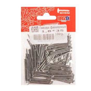 Гвозди финишные 1.8х35 мм BROZEX, 0.1 кг Гвозди финишные 1.8х35 мм BROZEX, 0.1 кг