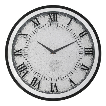 Часы настенные интерьерные «Блестки», плавный ход, d-35 см, серебро 10766285