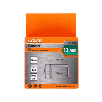 Скоба д/степлера STURM (арт.1071-03-12) тип 140 * 1/20/100 Скоба д/степлера STURM (арт.1071-03-12) тип 140 * 1/20/100