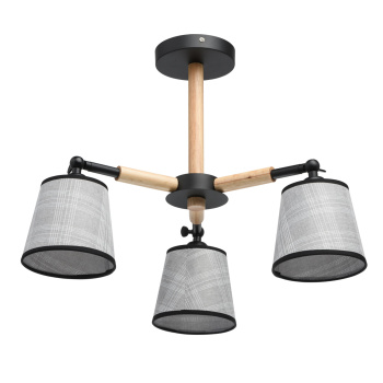 Люстра De City, E14, 3 лампы, 60 Вт, цвет черный/дерево