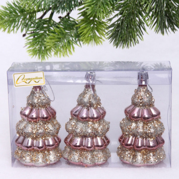 Набор украшений SHINE "Magic tree" 6х10,4 см (3 шт.), rose pink Набор украшений SHINE "Magic tree" 6х10,4 см (3 шт.), rose pink