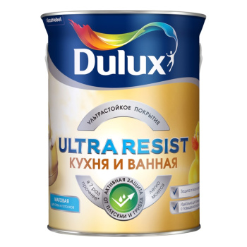Краска латексная для кухни и ванной 1 л Dulux Ultra Resist полуматовая влагостойкая База BW *1