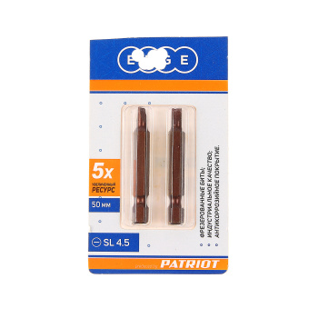 Набор бит SL 4.5х50мм 2шт PATRIOT блистер *1/20