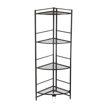 Полка напольная Zenfort 4-ярусная угловая черная "AE-3551A4" 101209 *1/4