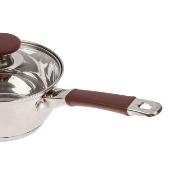 Кастрюля нерж. "Катунь" "Берта" 1,5л d16см термораспред. дно, Стекл. кр., силик.руч. КТ15-K *1/4